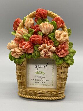 Russ Berrie Greenhouse Blooms Flower of the Month Picture Frame April Sweet Pea